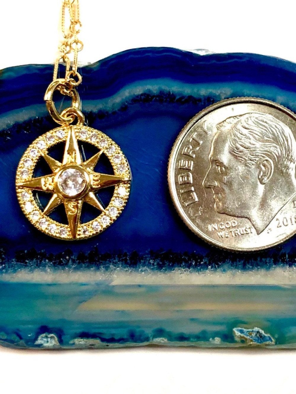 Dainty North Star/Compass Necklace - Gold - Picture 8 of 10